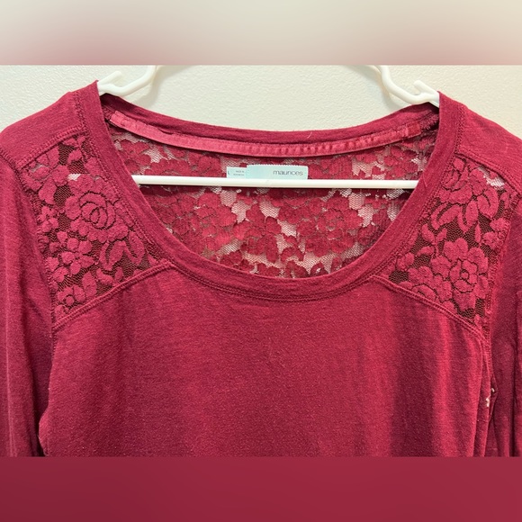 Maurices Cute Ribbed w/Lace Shirt - Picture 2 of 5